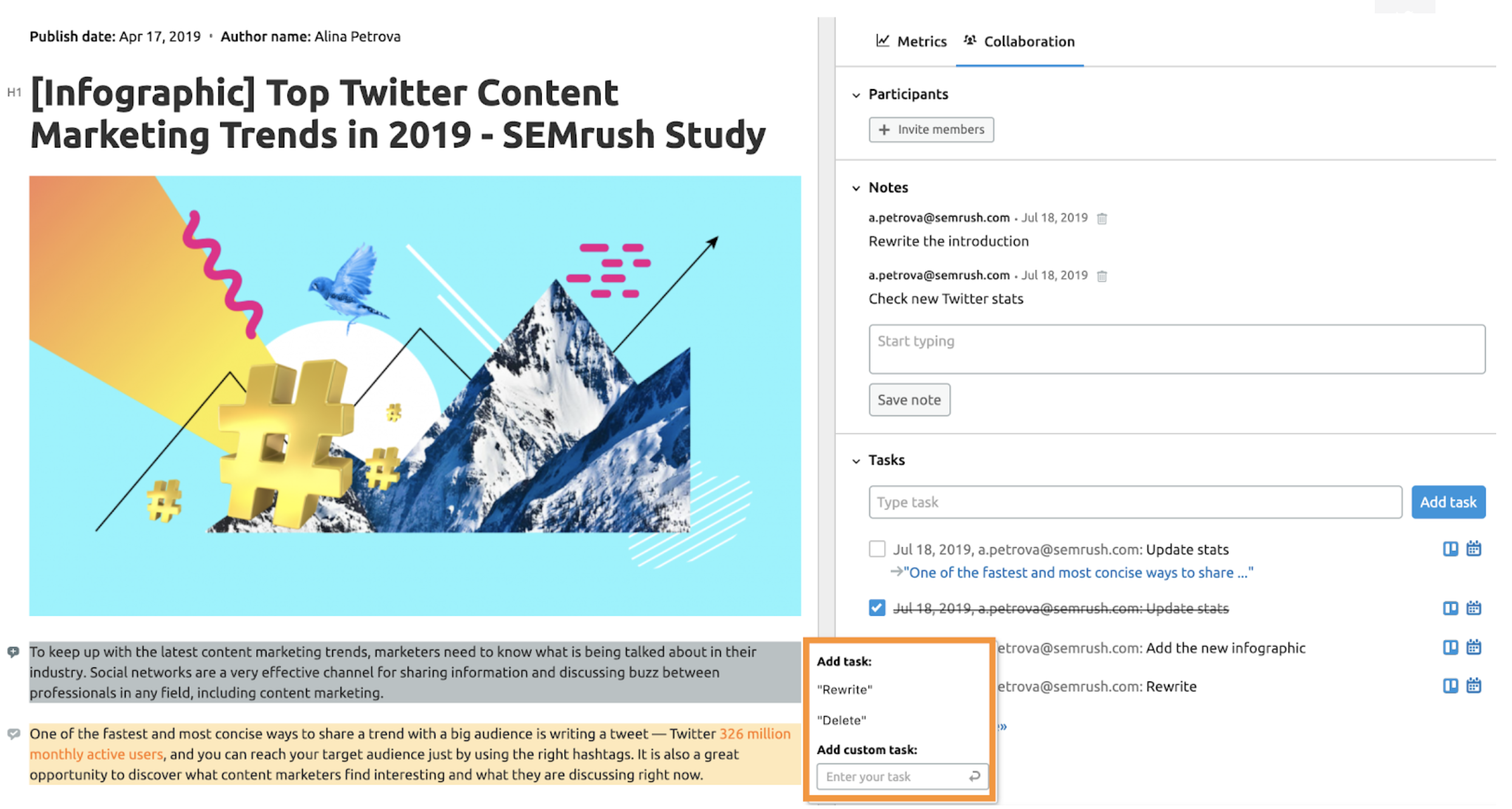 Content Analyzer SEMrush