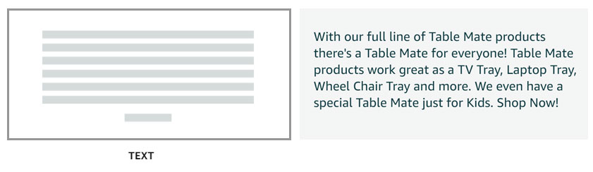 Amazon Storefront Text