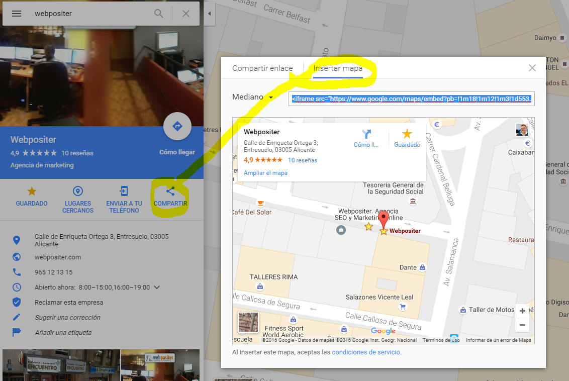 Ficha de Google maps