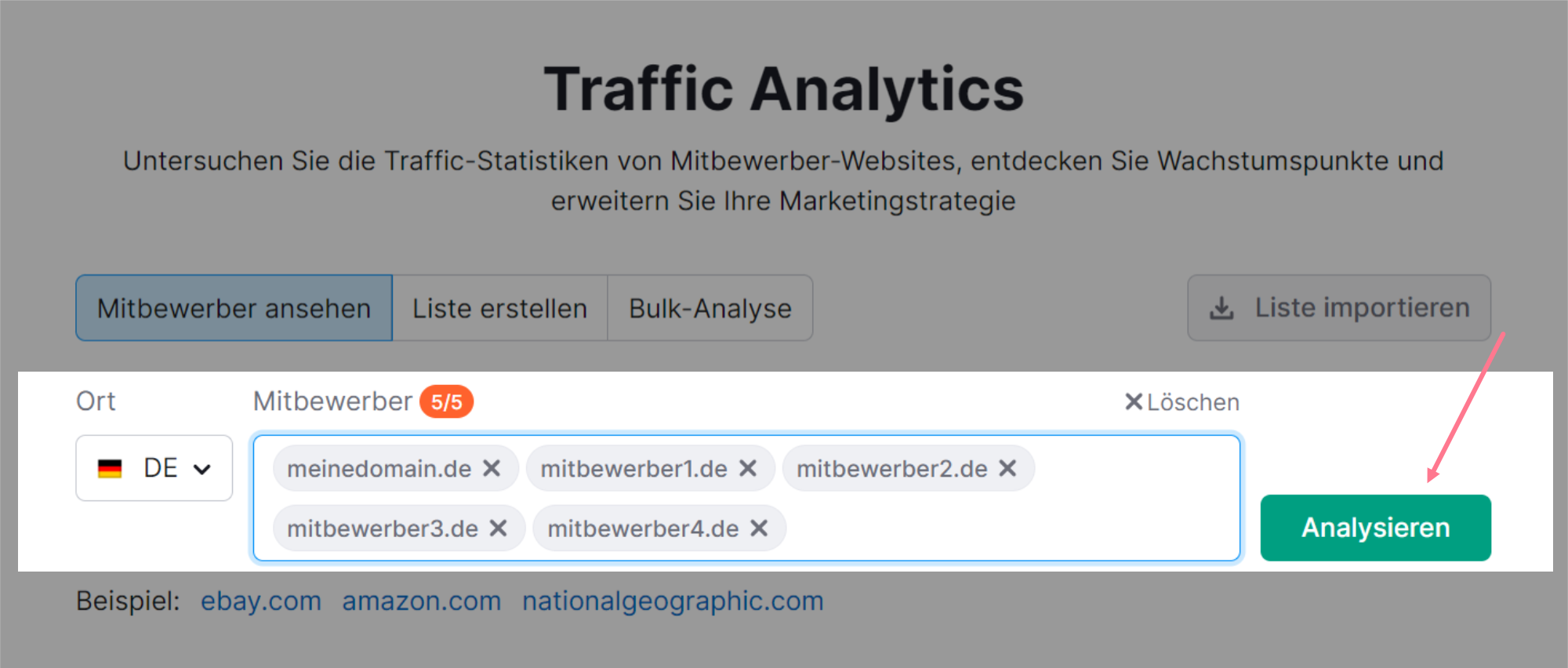 Traffic Analytics: Wettbewerber vergleichen