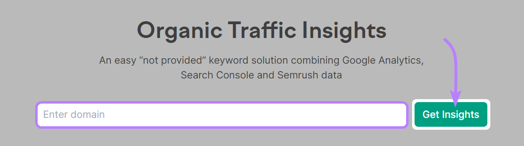 Organic Traffic Insights tool