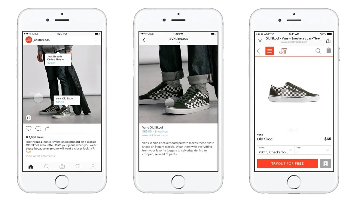 Shoppable posts on Facebook and Instagram