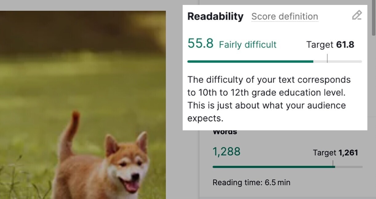 Semrush writing assistant readability