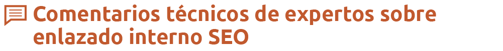 Enlazado interno SEO - Comentarios técnicos de expertos