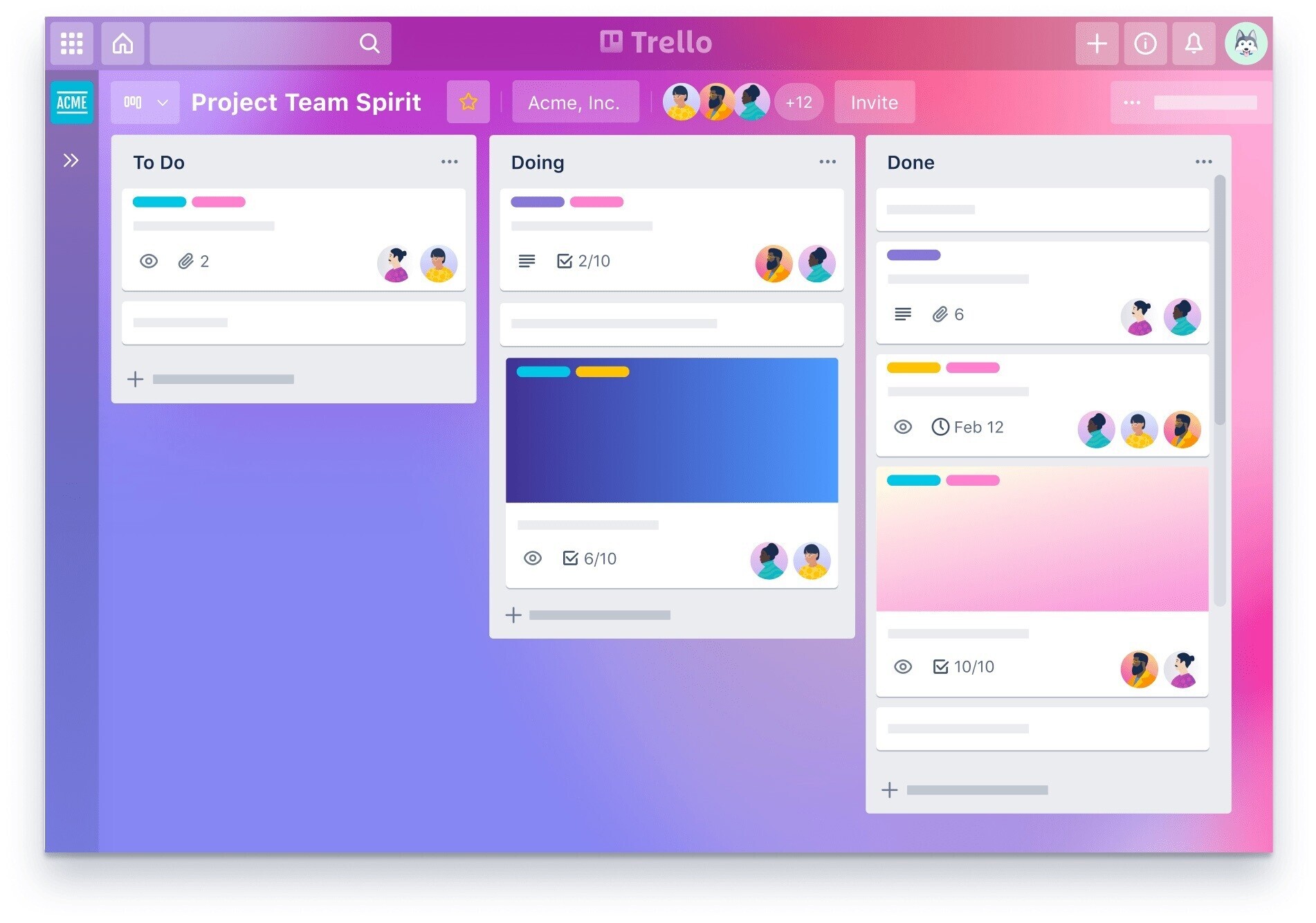 Trello digital kanban boards organize project workflows into to-do, doing, and done stages