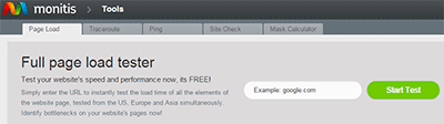 Monitis: test de velocidad de carga web