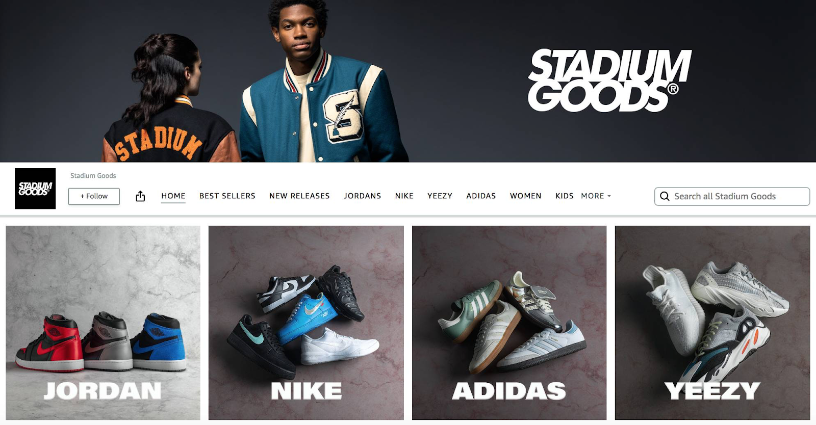 Nike's online storefront