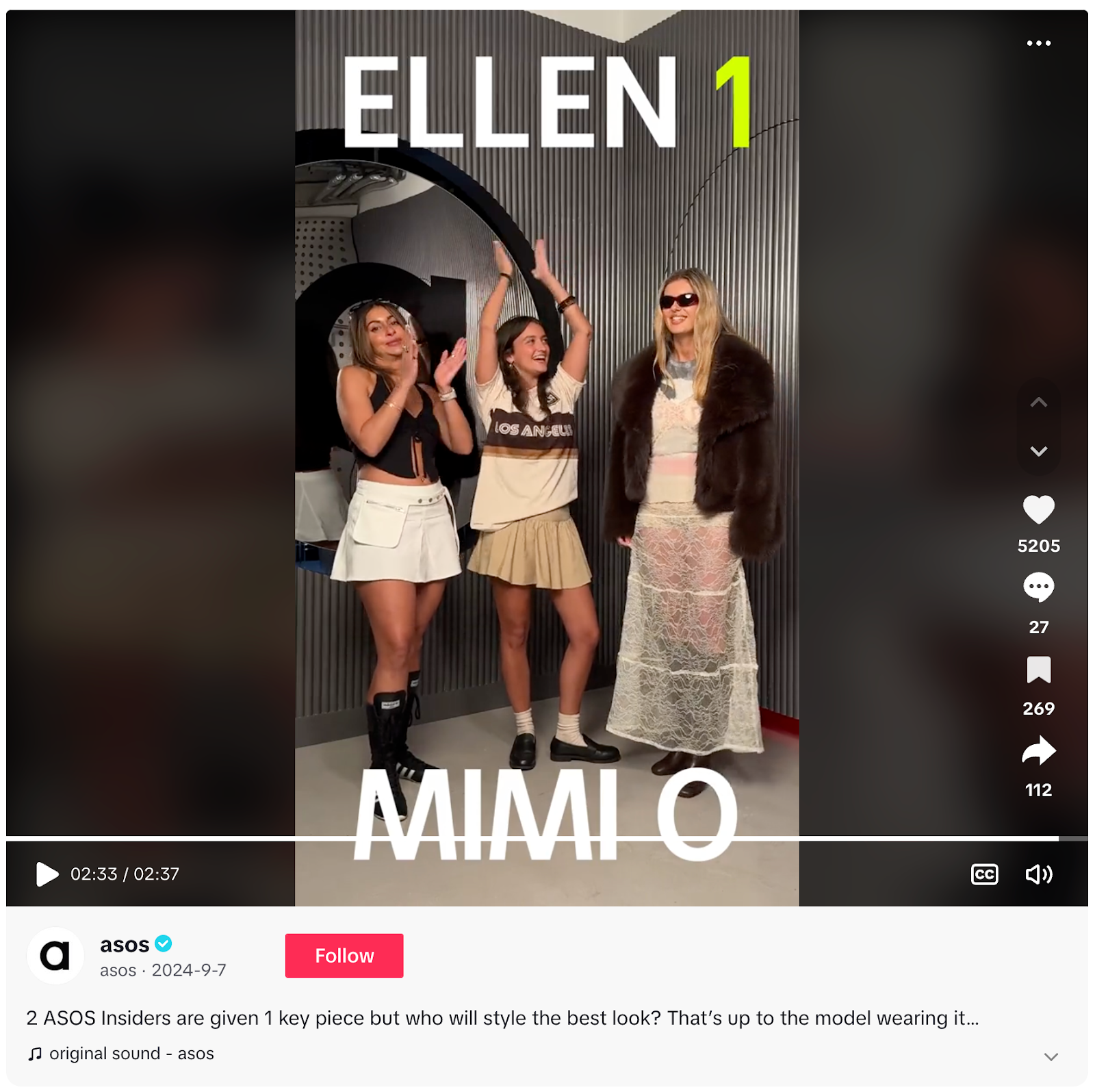 14 Best Social Media Campaigns to Inspire You in 2025 11 A model wears the winning outfit in an episode of Asos's social media series.
