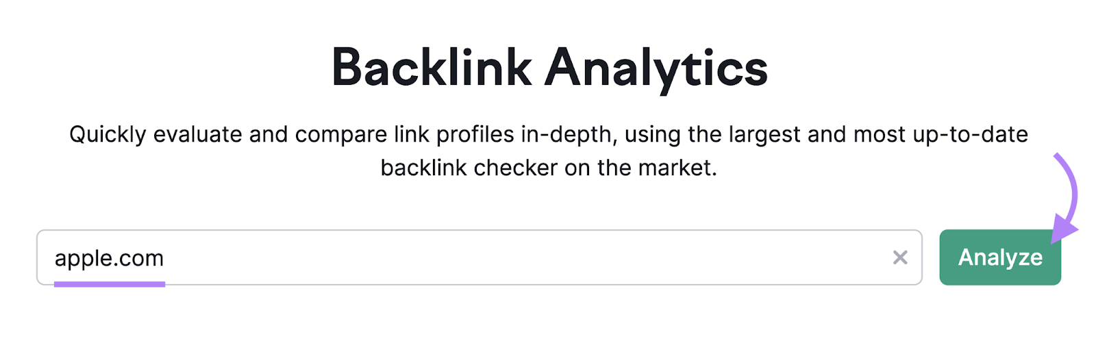Backlink Analytics tool search for apple.com