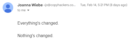 Copyhackers email example