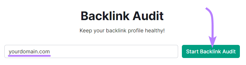 Backlink Audit search bar