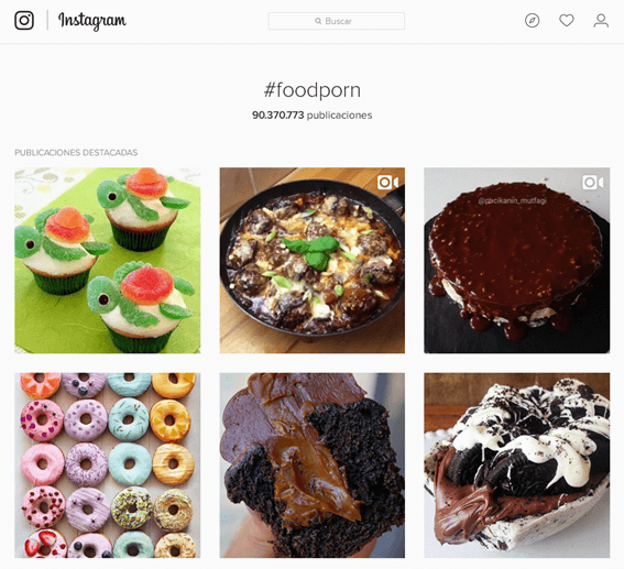 Redes Sociales para restaurantes - Resultados foodporn en Instagram