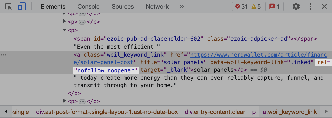 A conception  of root   codification  with rel=“nofollow noopener” attribute