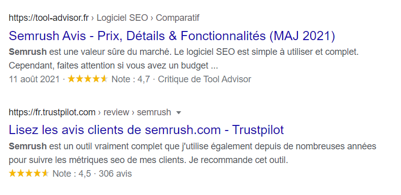 avis semrush google