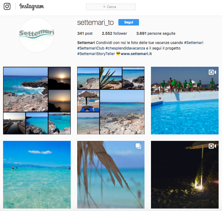 Progetti visual su Instagram da cui trarre ispirazione: Settemari