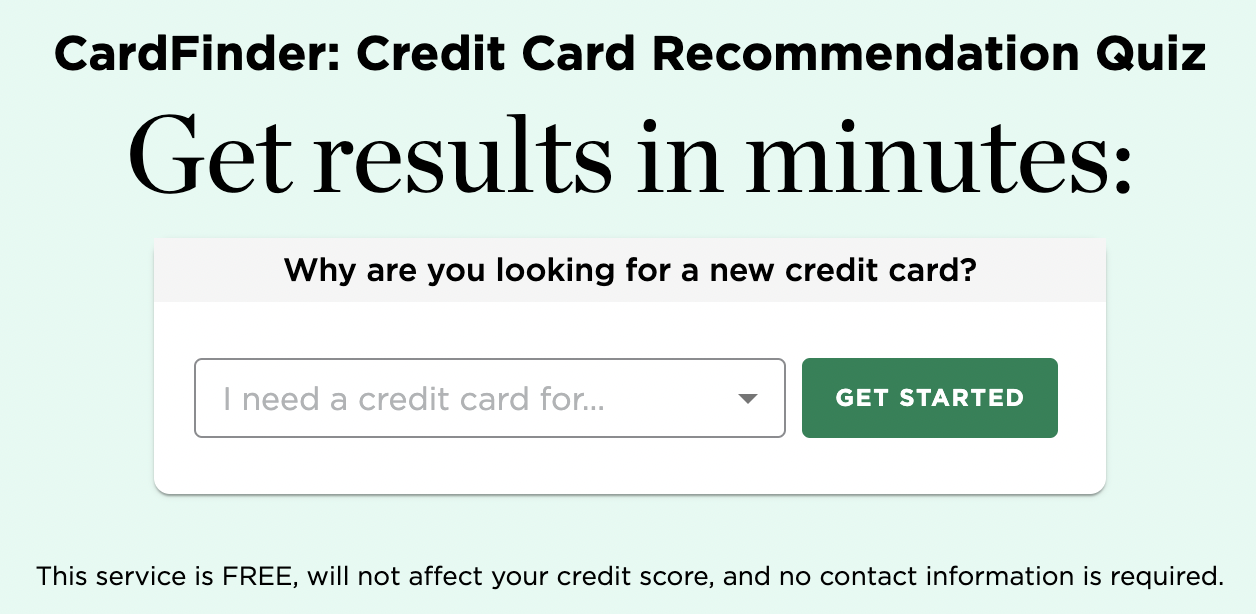 Quiz de recommandation de carte de crédit de NerdWallet
