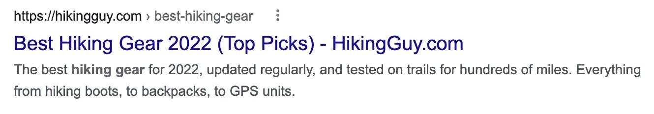 search result with no sitelinks
