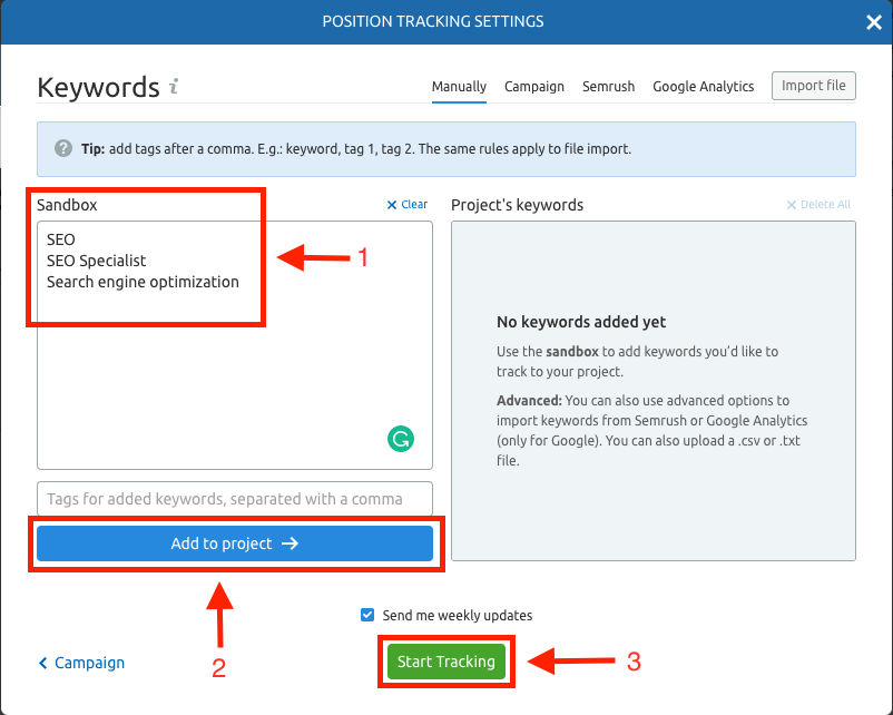 classement des mots clés google