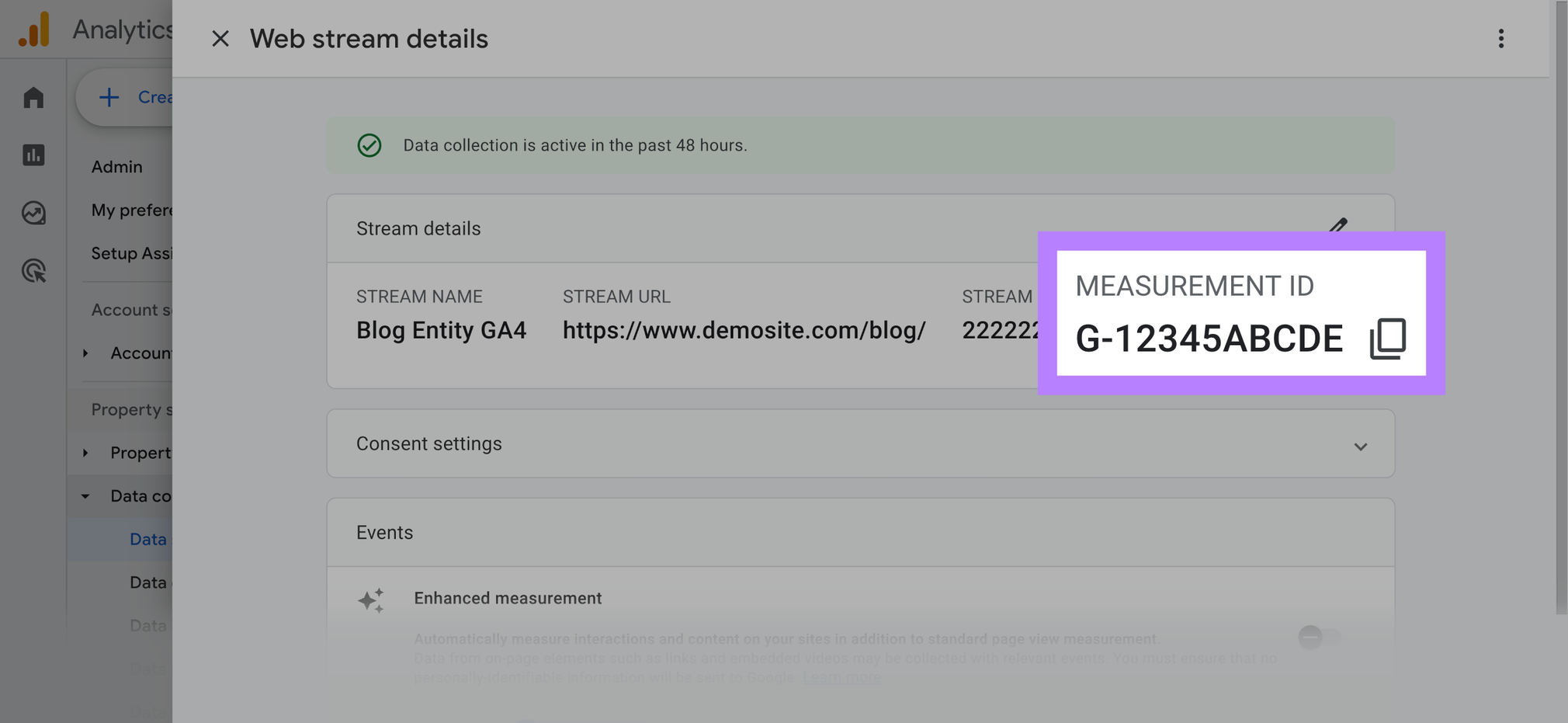 Measurement ID successful  GA4