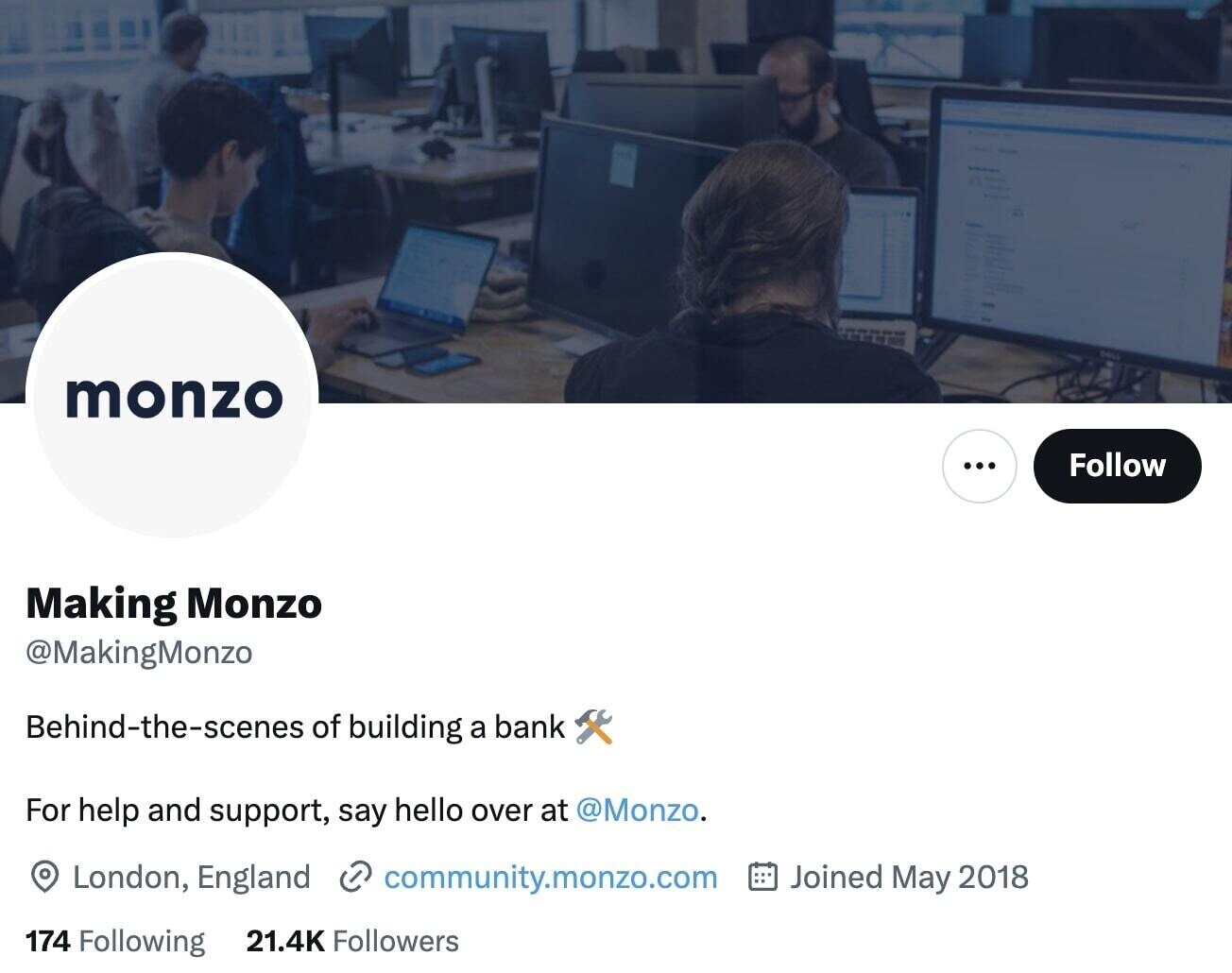Making Monzo Twitter account