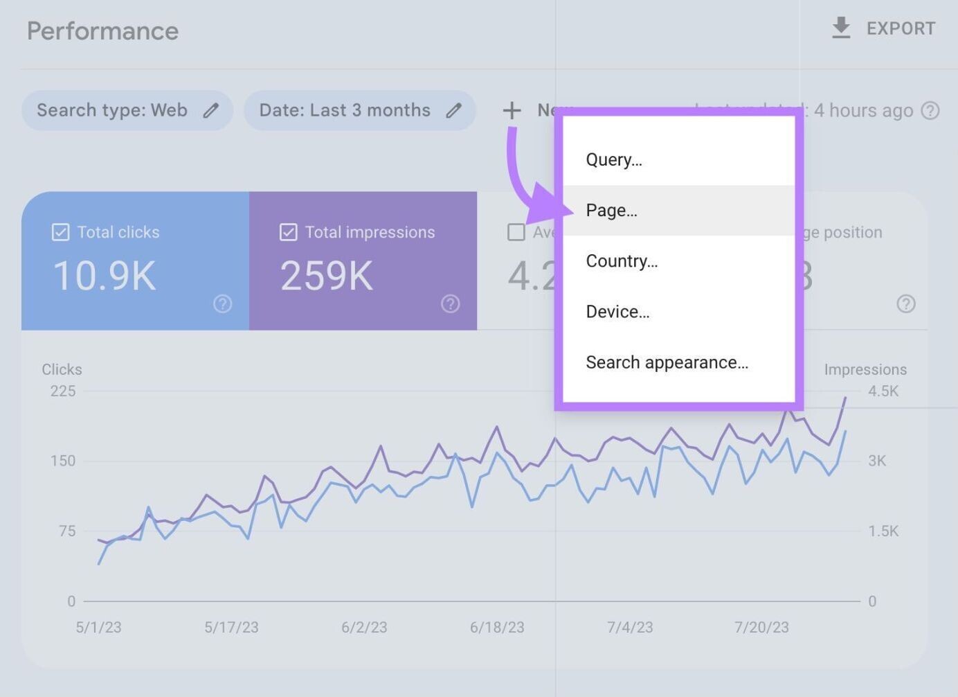 adding a new page to Google Search Console