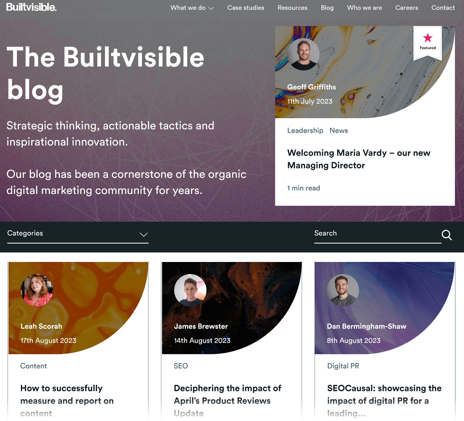 The Builtvisible Blog homepage