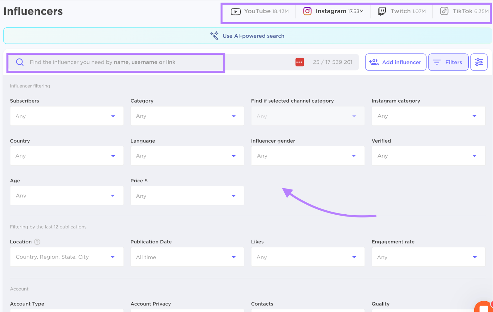 Influencer Analytics audience