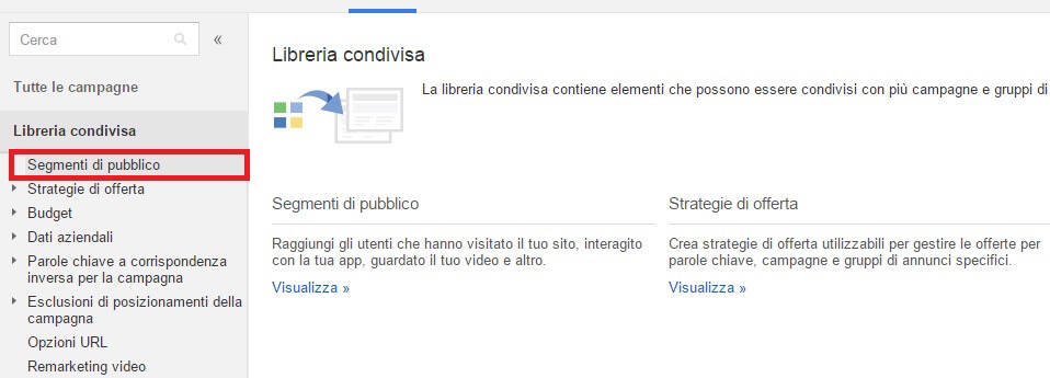 Campagne AdWords e liste contatti: i segmenti di pubblico