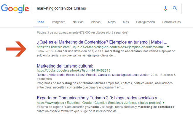 Posicionamiento en Google de posts de Pulse