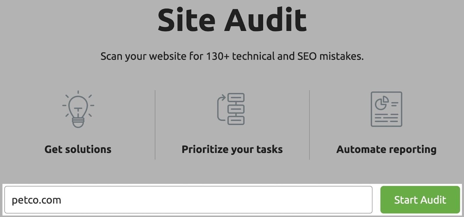 Site Audit main page
