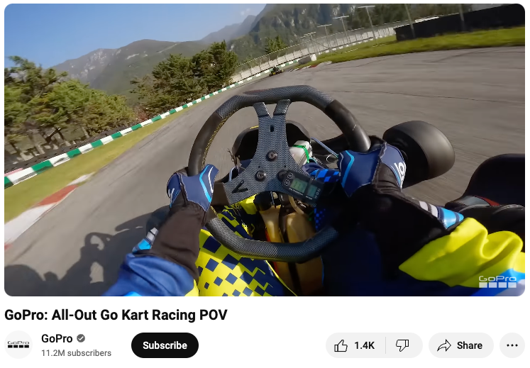 GoPro youtube video of go kart racing pov