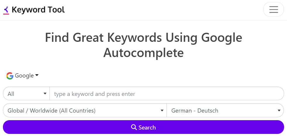 Keyword Tool: Find Great Keywords Using Google Autocomplete