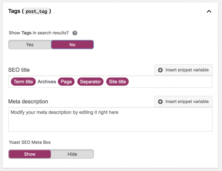 yoast seo taxonomias