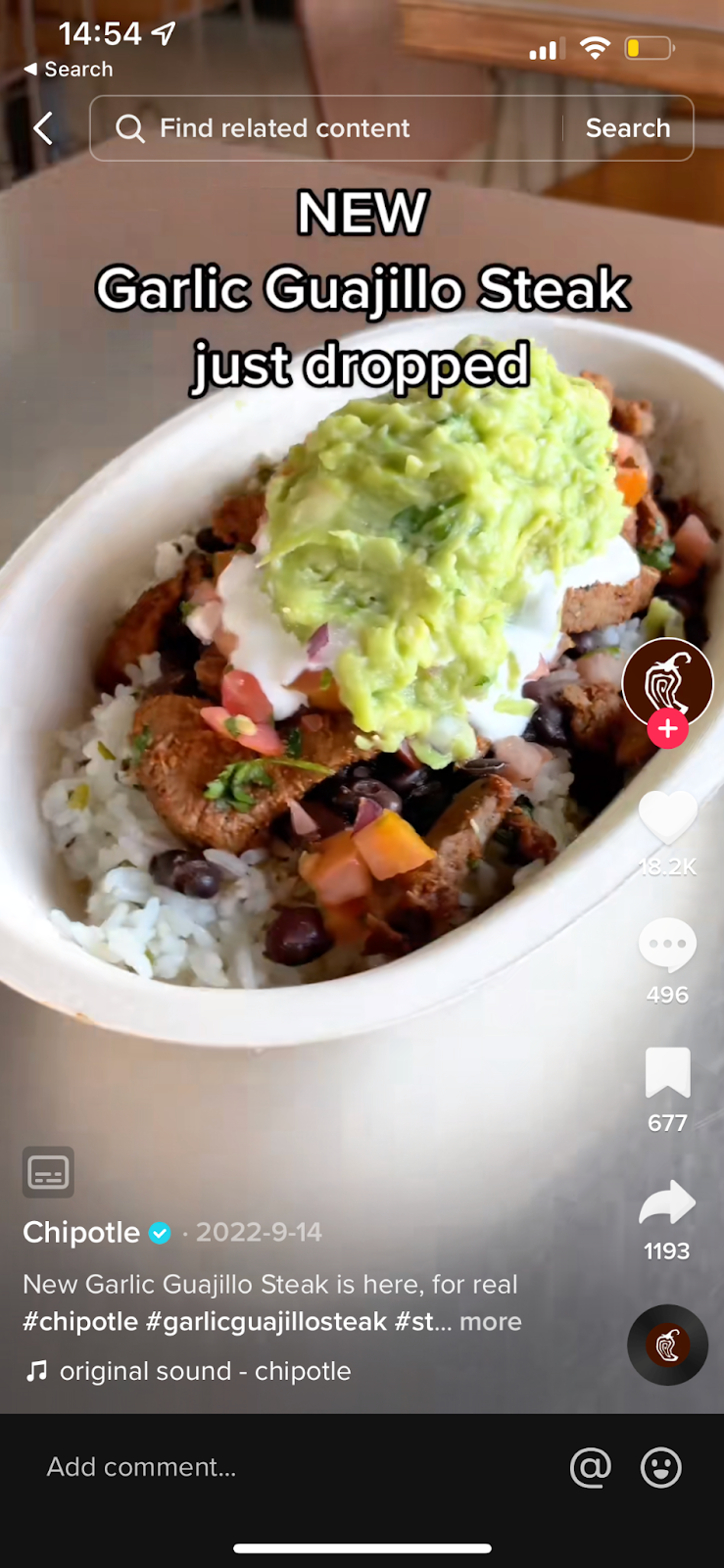 Chipotle announces new garlic guajillo steak in TikTok video