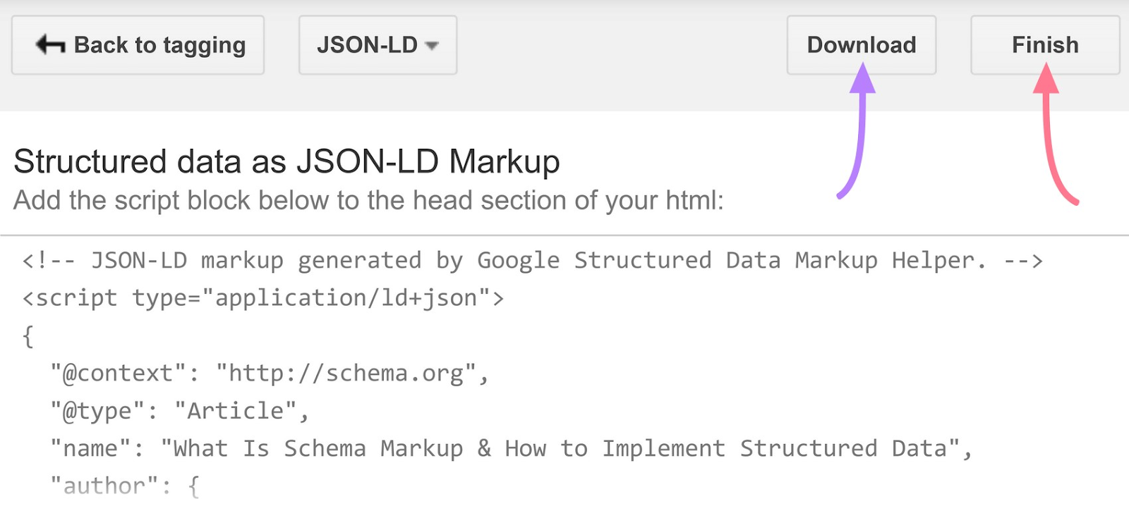 Structured data as JSON-LD Markup