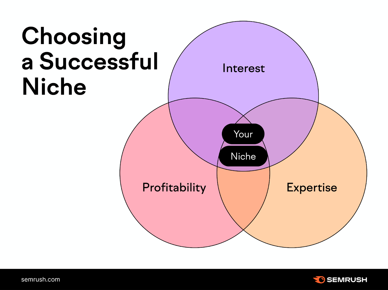 a successful niche is at the intersection of interest, profitability, and expertise