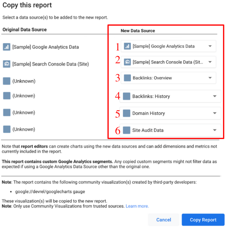 Google Data Studio: Data Sources