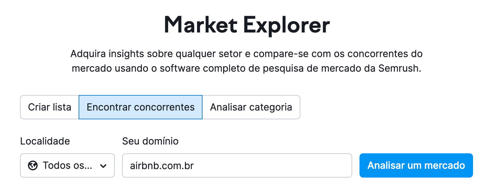 análise de concorrência - market explorer