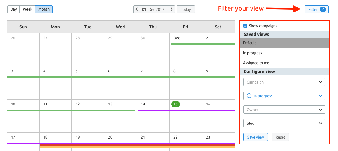 Marketing calendar for digital agencies