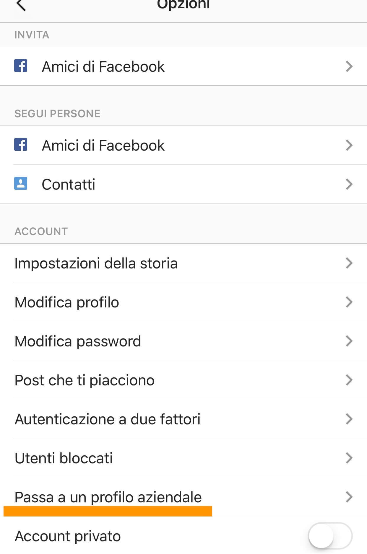 Come creare un account Instagram business