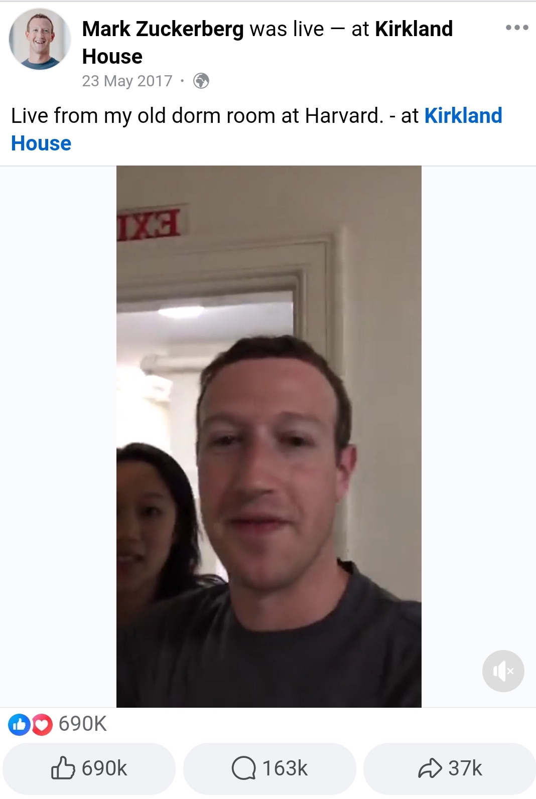 Mark Zuckerberg's Facebook live from his old dorm room at Harvard