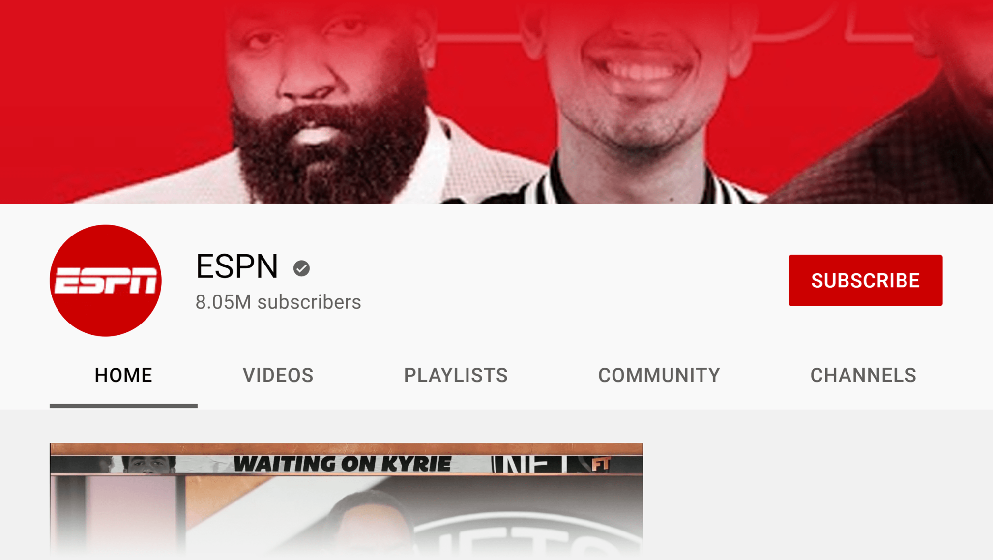 Der YouTube-Kanal von ESPN