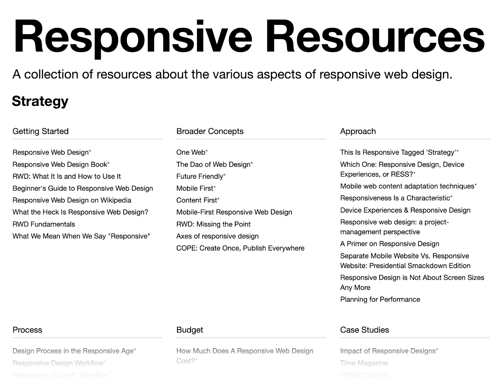 "Responsive Resource" page