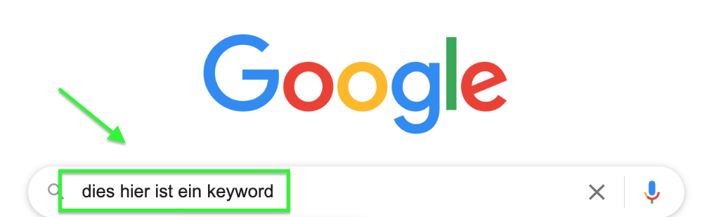 Beispiel Keyword in Google