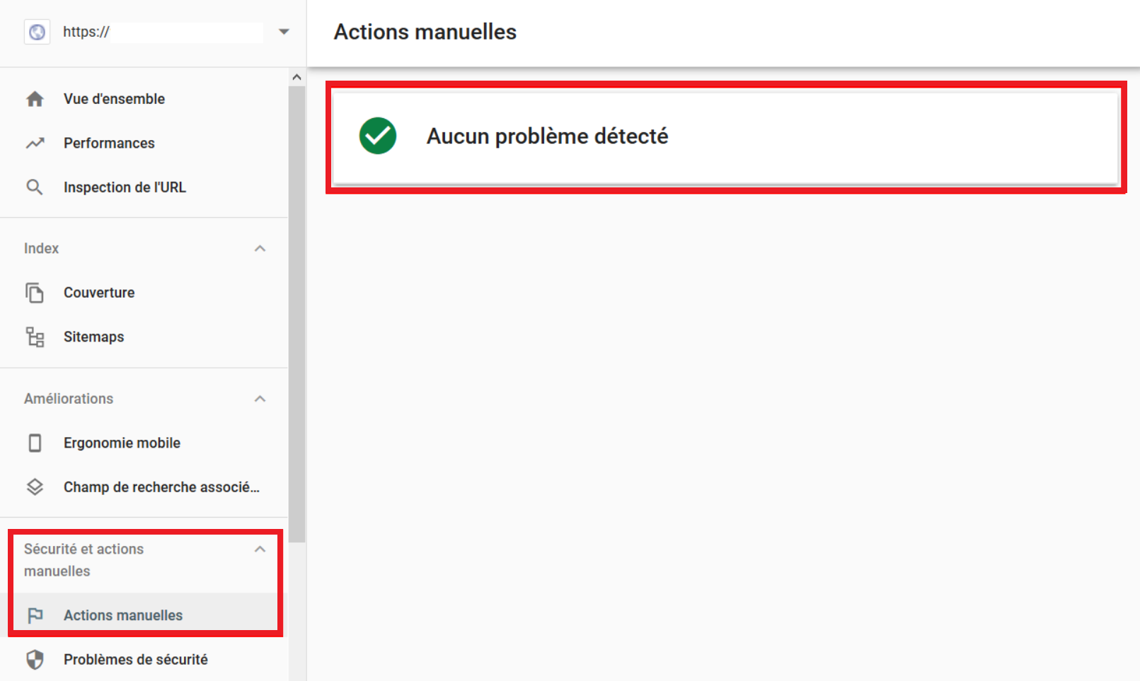 Action manuelle dans Google Search Console