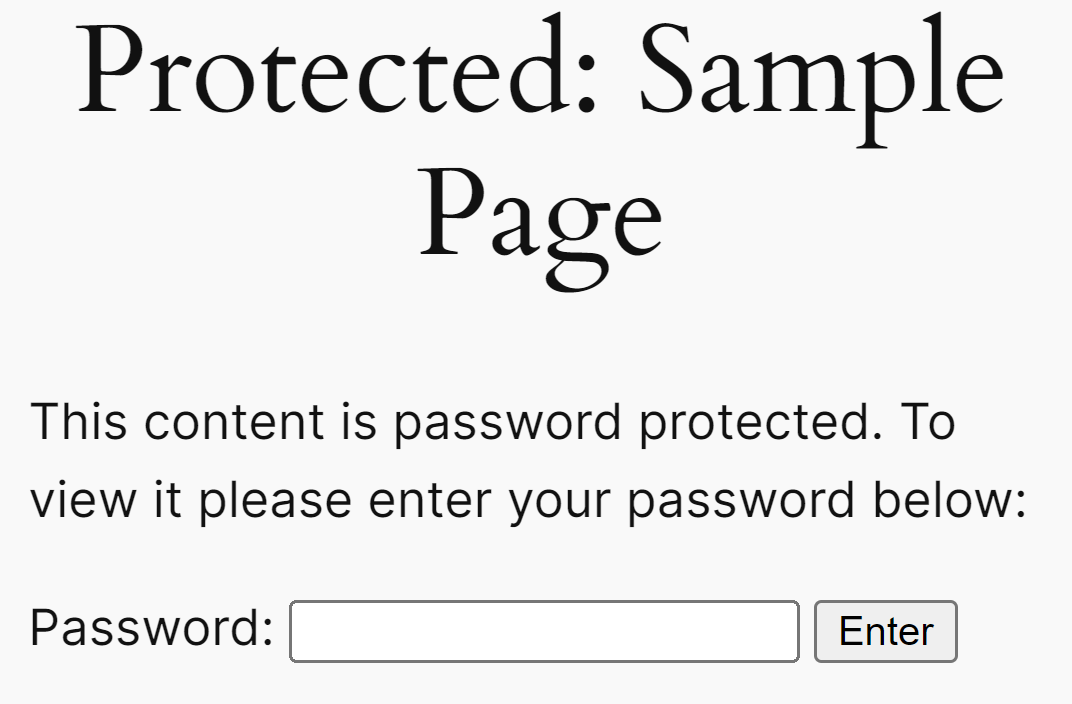 Password protected WordPress page.
