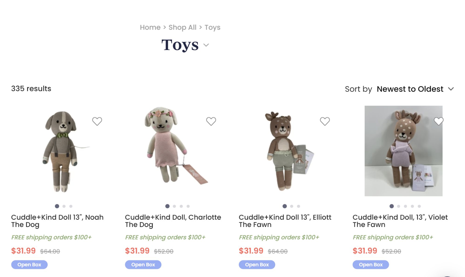 Toys product listings on Goodbye Gear