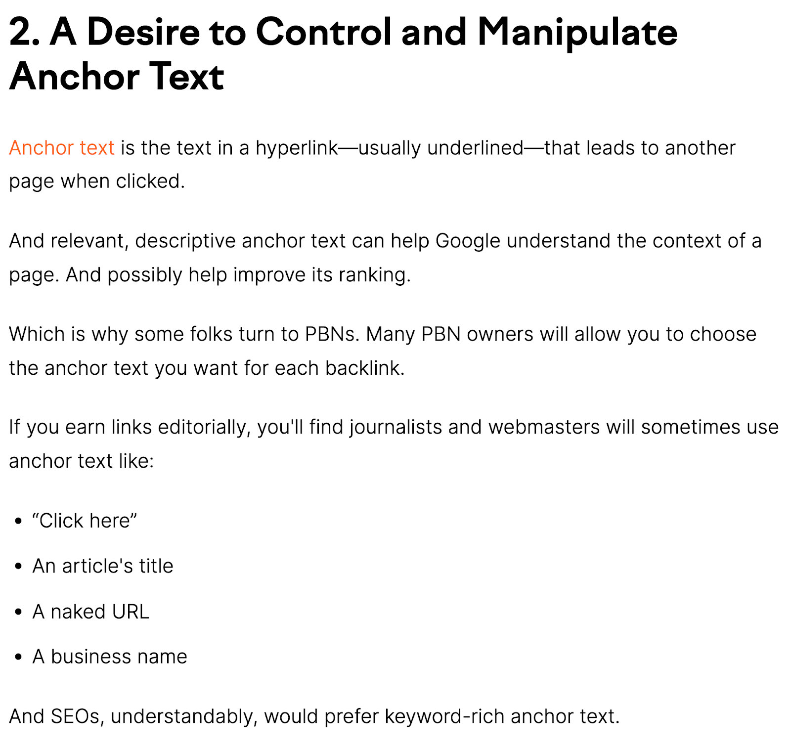 Semrush blog content structure