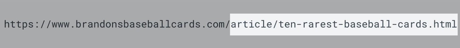 An example of an optimized URL