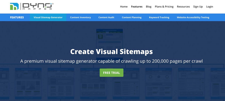 Meilleurs outils de génération de sitemap, Dynomapper